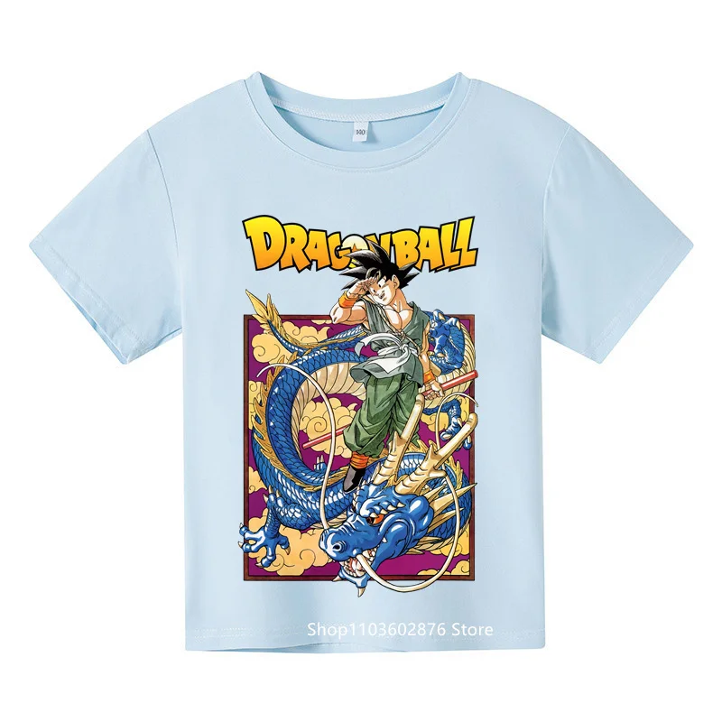 New Dragon Ball Anime Print Stylish Summer Tops for School Boys and Girls