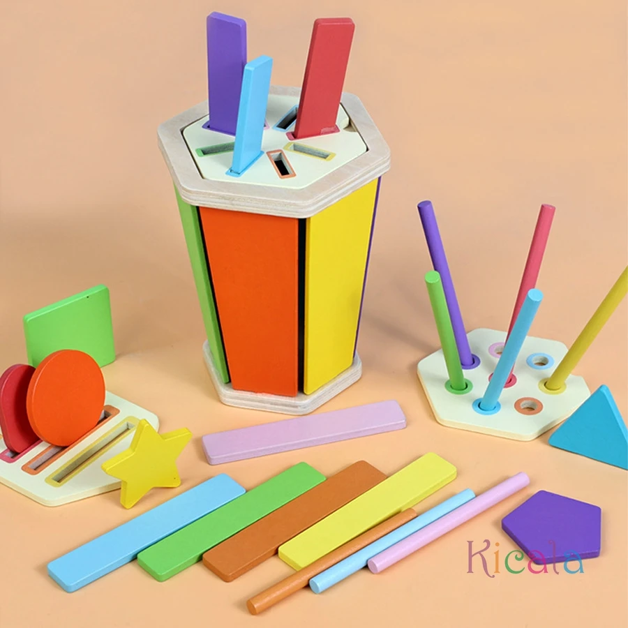 Baby Montessori Farbe Sortierung Passende Spielzeug Holz Form Sortierung Spielzeug Pädagogisches Mathematik Lernen Spielzeug für Kinder Kleinkind Geschenk