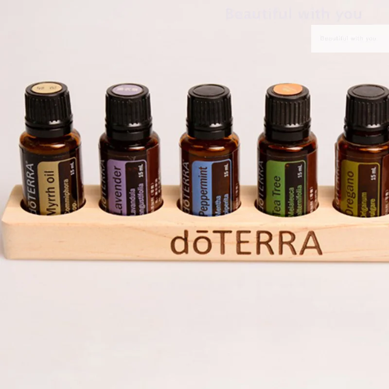 1 Stück ätherisches Öl Holzständer 6 Loch ätherisches Öl Lagerregal glatt für DoTERRA ätherische Öle Parfümflaschenhalter