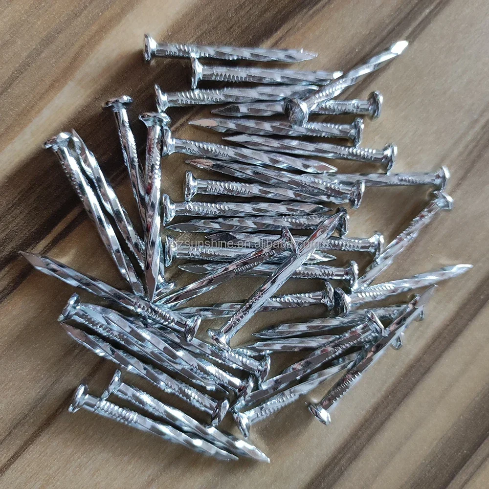 

l 50mm 64mm 75mm 100mm fluted spiral nail galvanized smooth shank chinese cement concrete steel nail