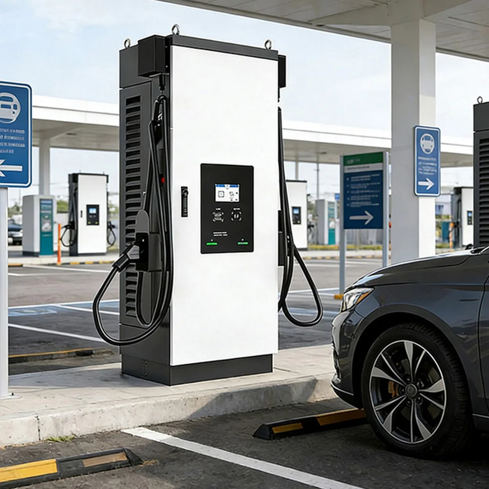 Floor-Mounted DC Fast EV Charging Station 60kw-240kw Double Guns OCPP1.6 Ethernet/4G/WiFi Waterproof Card/APP/POS CCS2