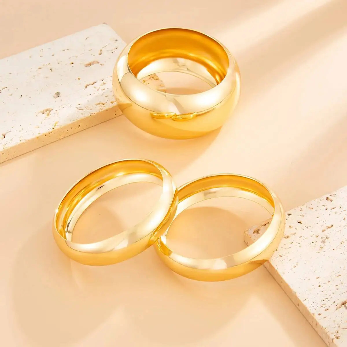 Lacteo مبالغ فيها الشرير السلس جولة واسعة الكفة أساور سوار المرأة مزاجه الموضة الذهب اللون المعادن الإسورة حُليات المجوهرات #6