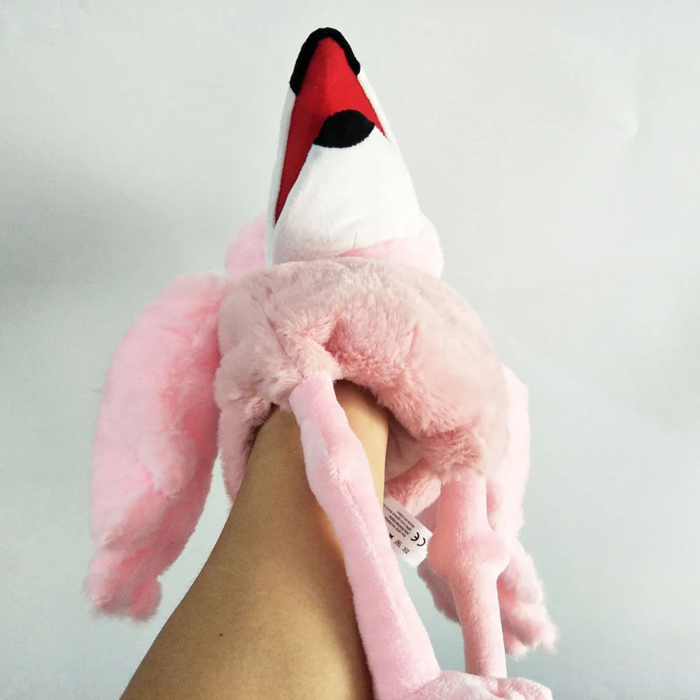 ตุ๊กตาหุ่นมือรูปนกฟลามิงโกสีชมพู เปิดปากได้ ของขวัญนุ่มนิ่ม
