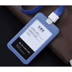 5PCS Safe Reel Sling Business Name Badge Case Holder Employee Id Hanging Strip Card Sleeve With Suspension Lanyard Cord