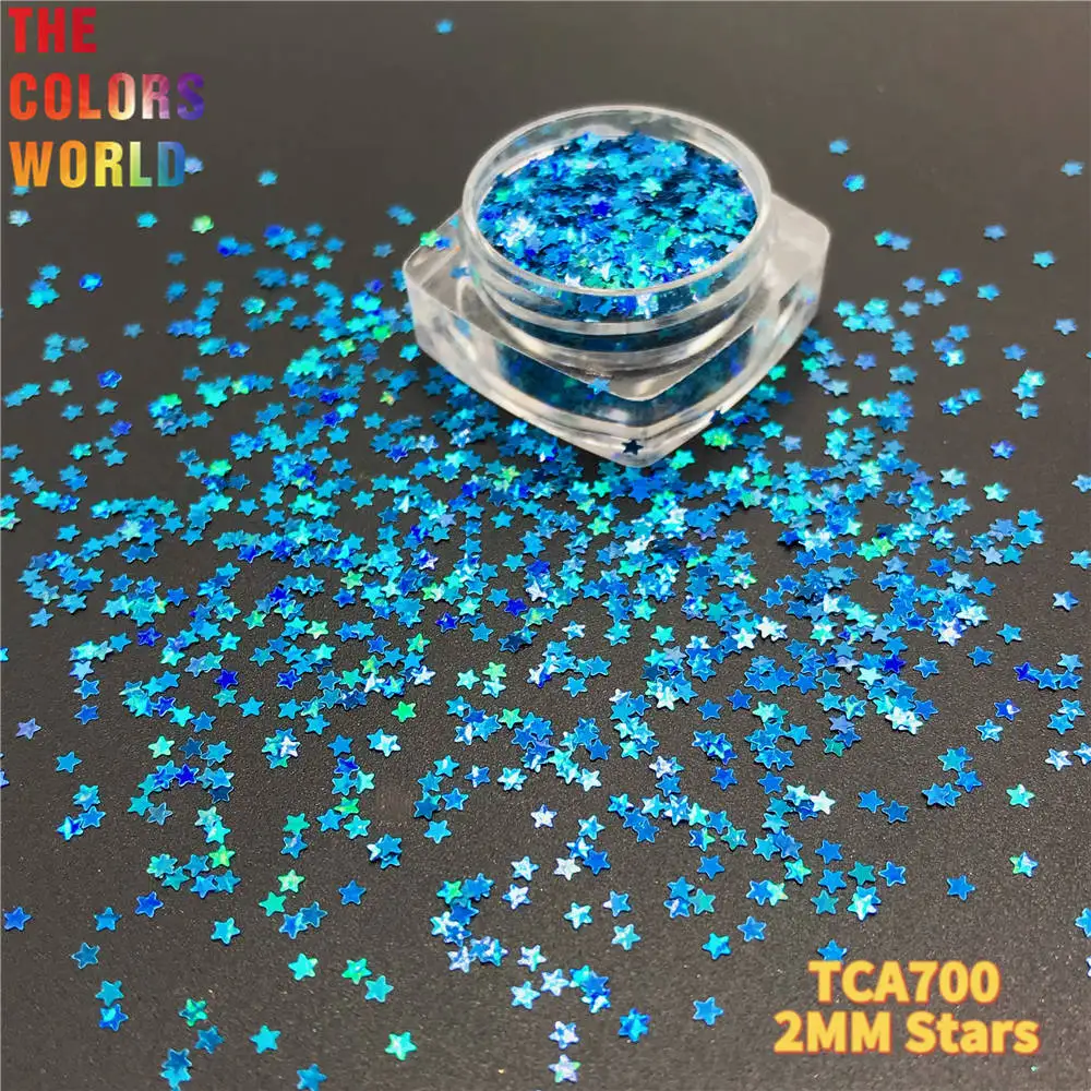 Vasos holográficos de estrellas para uñas y cabello, vasos de brillo para manualidades, Festival de maquillaje, accesorios de ropa de juguete DIY al por mayor, tamaño pequeño, TCT-745