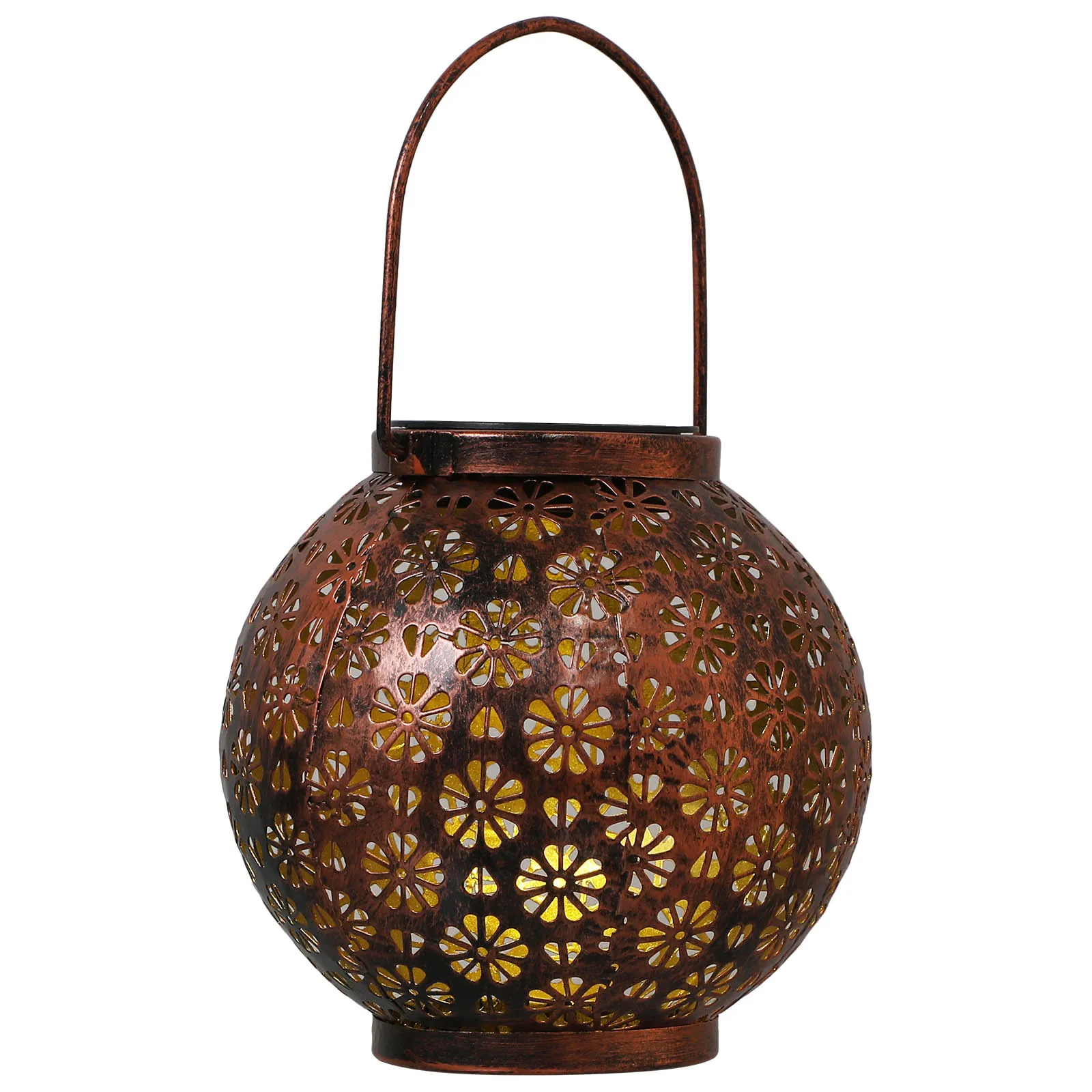 

Solar Garden Lantern Outdoor Hanging Lights Solar Powered Metal Table Wrought Iron Lamp Pathway Decoration Yard Lighting