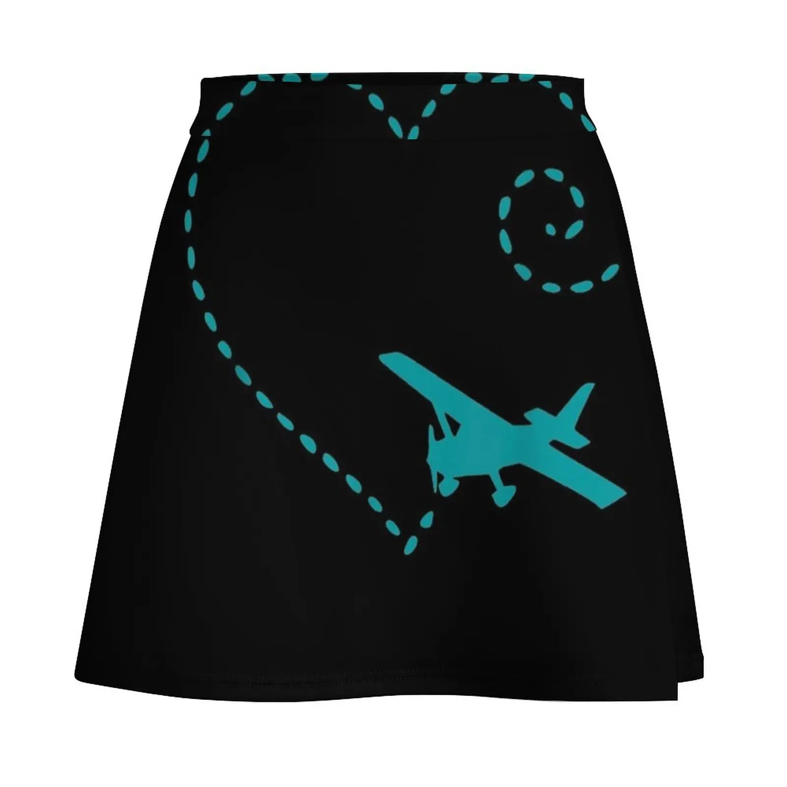 Teal Airplane Heart Plane Woman Pilot Mini Skirt skirts for womans women's golf wear summer korean summer clothes