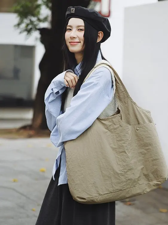 Fashionable Canvas Tote Bag Women's Universal Style Spring Summer Autumn Commuter Shoulder Bag Casual Versatile Handbag