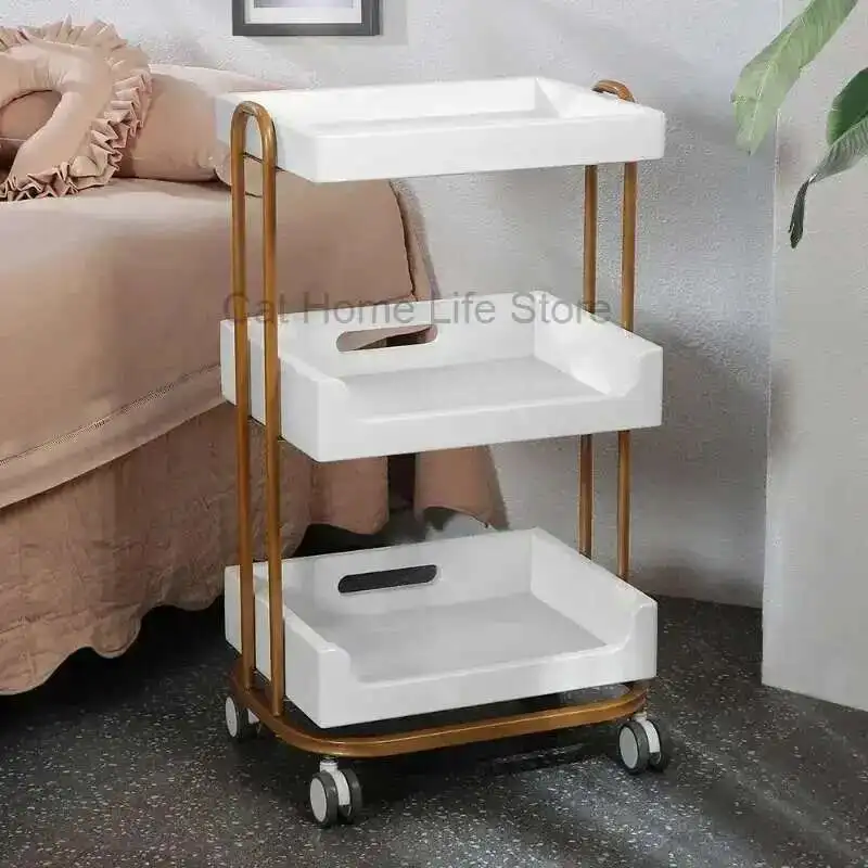 

Station Barber for Salon Wheeled Trolley Pedicure-trolley Aluminum Foldable Cart Beauty Drawers Hair Tools Auxiliary Car Wheels