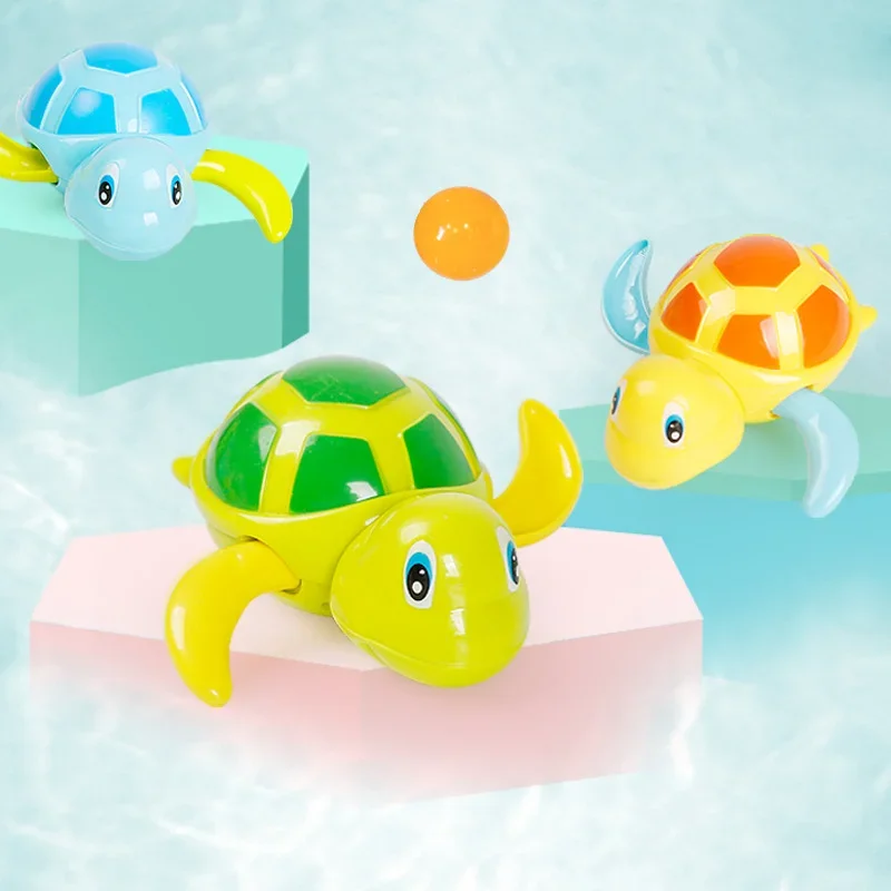 Baby Bath Toys Clockwork Turtle for Toddlers Boys Girls Cartoon Wind Up Bath Toy Water Toys Bathroom Shower Toys Random Color