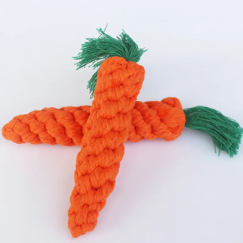 1pc Pet Dog Toys Carrot Bite Resistant Dog Chew Toys for Small Dogs Puppy Molar Cleaning Teeth Cotton Rope Toy Dogs Accessories