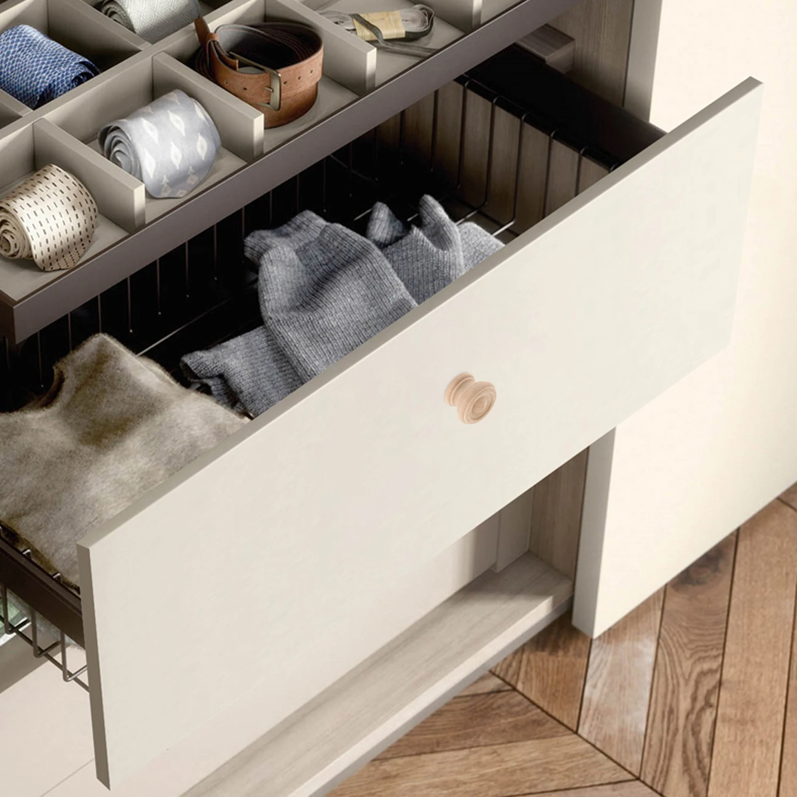 

12Pcs Wood Drawer Pulls Round Mushroom Knobs for Dresser Cabinet Door Handles Easy Install DIY Furniture Upgrade Home Renovation