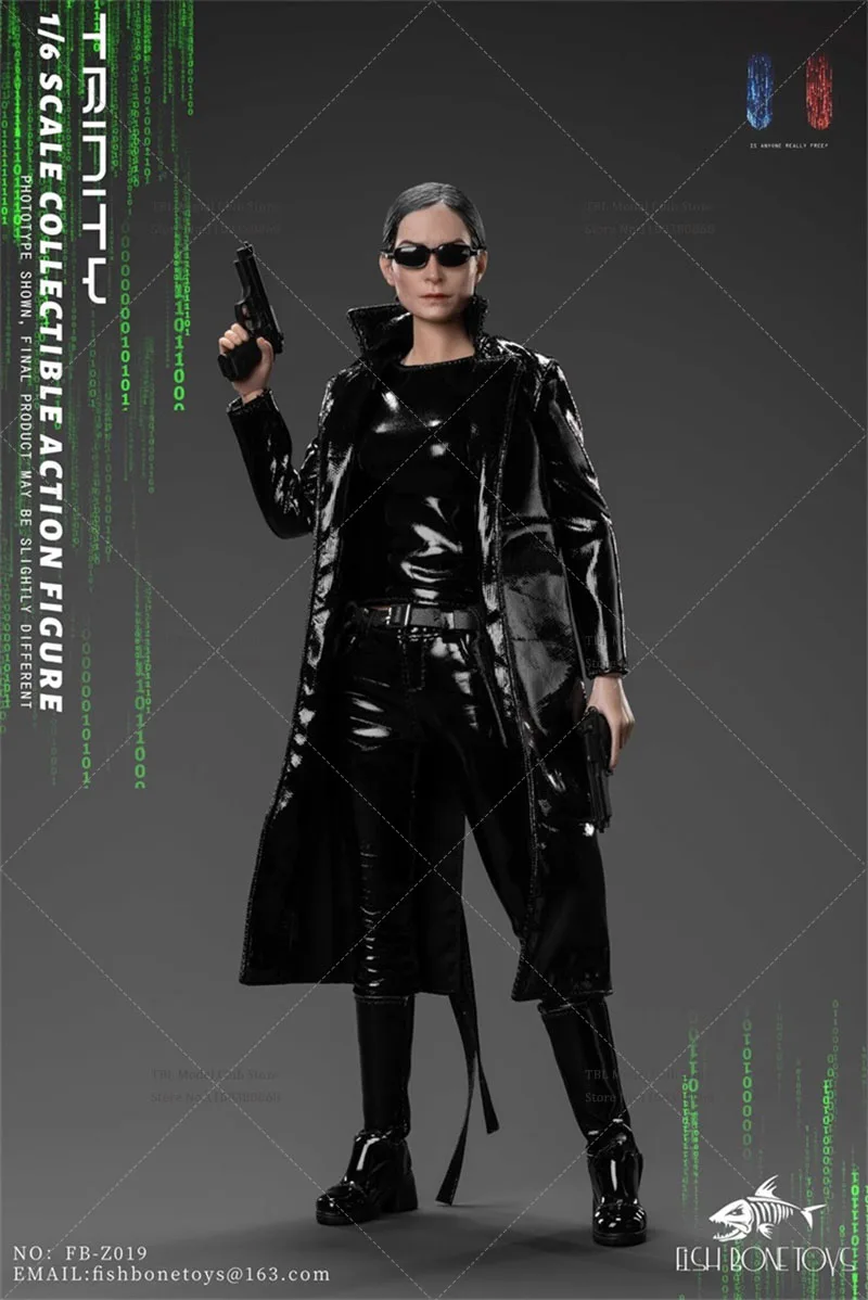 In Stock FISH BONETOYS FB-Z019 1/6 Scale Collectible Trinity Carrie-Anne Moss 12'' Female Soldier Action Figure Full Set Model