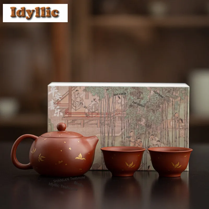 Zhu Mud Zisha Orchid Xishi Tea Set Complete Set Japanese Tea Ceremony Set Tea Soaking Teapot And Tea Cup Set For Tea Collection