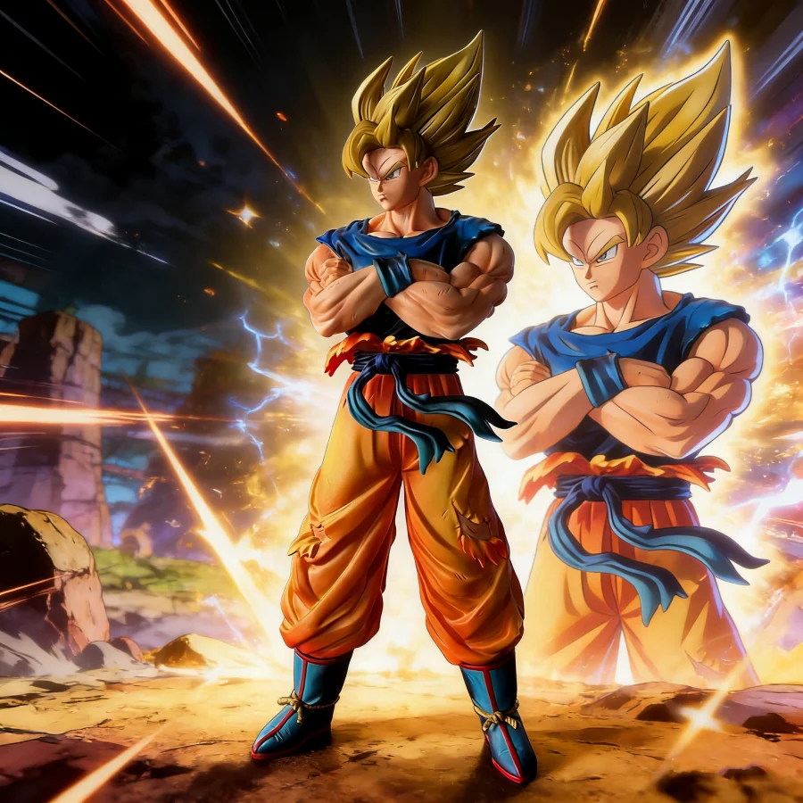 

Фигурка YJ: Сон Гоку (Супер Сайян 1) из аниме Dragon Ball, коллекционная модель, игрушка, подарок, ПВХ, экшн-фигурка