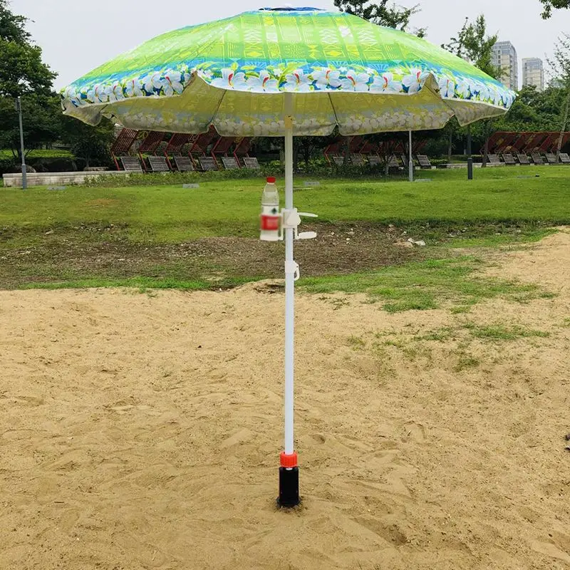 Soporte de arena para sombrilla de playa, Base portátil de plástico para césped, se adapta a caña de pescar, postes de sombrilla de 32mm de diámetro