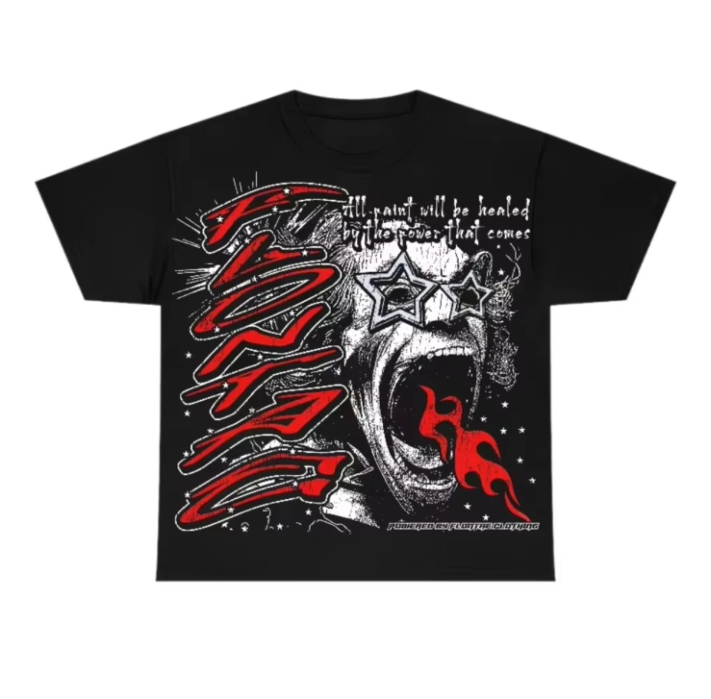 2026 Summer Hell Star Printed T-Shirt Men's and Women's Cotton Short Sleeve Retro Y2K Streetwear Classic Fashion Printed Top Tee