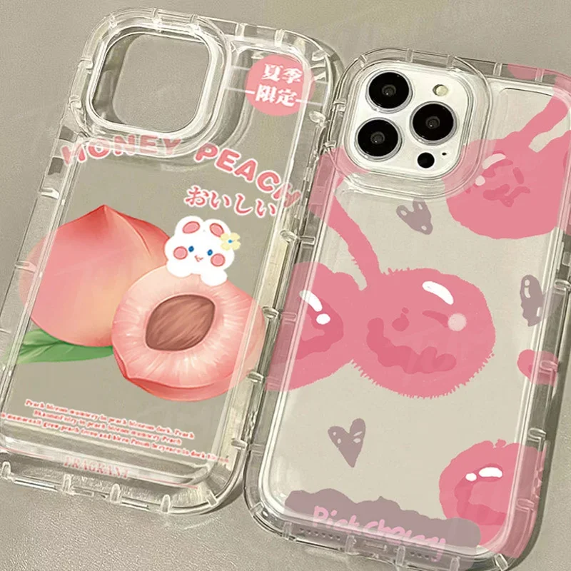 Strawberry Orange Fruit Case for Samsung Galaxy S24 Ultra S23 S22 S21 FE S20 Plus Note 20 10 Pro A34 A54 A33 A53 Clear TPU Cover