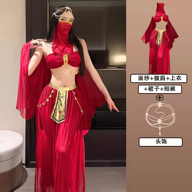 เซ็กซี่เทพธิดาเครื่องแบบคอสเพลย์ Egyptian Queen's Belly Dance Aladdin เต้นรําอินเดีย Exotic โรงแรมไนท์คลับเสื้อผ้า