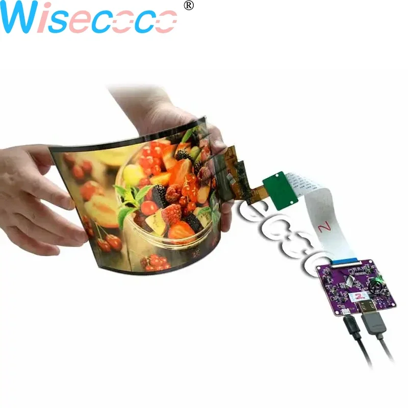 Flexible OLED Bendable AMOLED 7.8 Inch IPS LCD Module MIPI Driver Board Control Soft Wearable RPI Panel Wisecoco