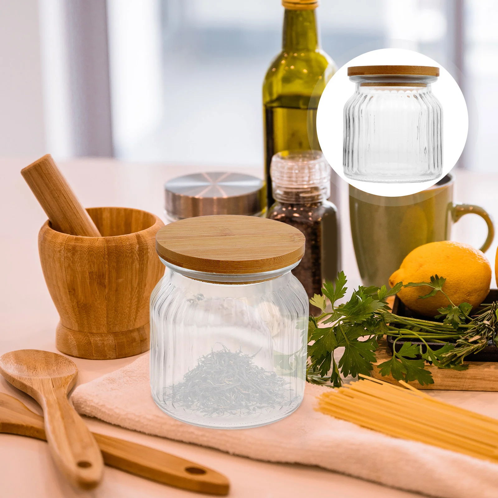 

Small Tea Food Storage Container Can Canister Flour Glass Containers with Lids