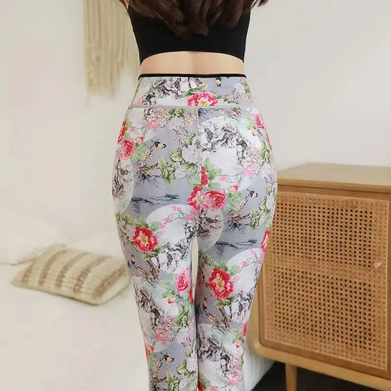 2024 New Women's Winter Thick Elastic High Waisted Stretch Tight Trousers Padded High Stretch Leggings with Pockets T237