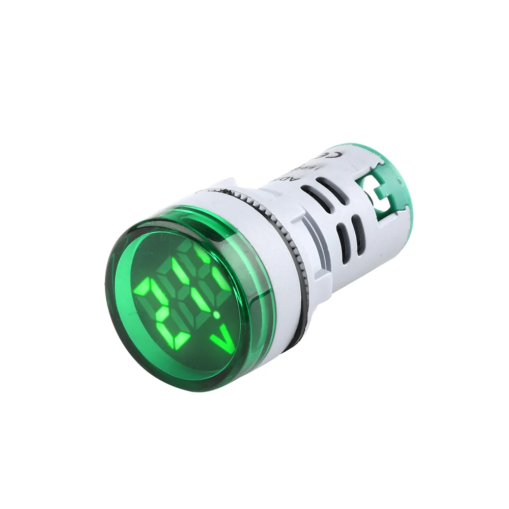 DIY Mini Digital Voltmeter 22mm Round DC 6-100V Volt Voltage Tester Meter Monitor Power LED Indicator Pilot Lamp Light Display