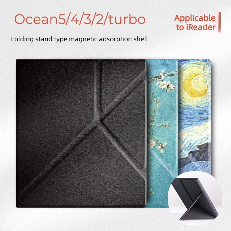 Folding Bracket Magnetic Protective Shell for IReader Ocean5 Case 7-inch Ocean4 Turbo Protective Case Sleep Wake-up E-book Case