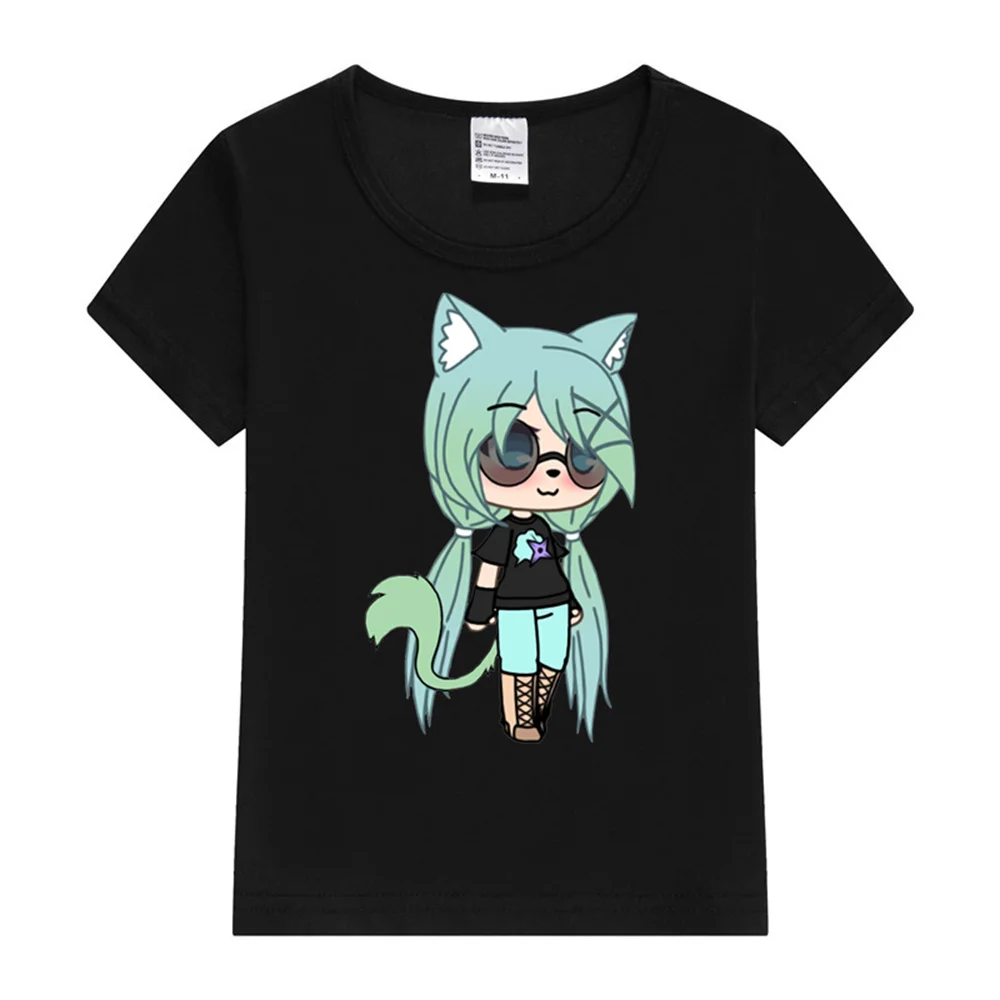 Gacha Life series Chloe the Tomboy Kids T-Shirt 2024 Summer Funny Print Boys Girls T-Shirt Child Short Sleeved Kids T Shirts