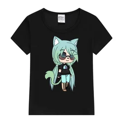 Gacha Life series Chloe the Tomboy Kids T-Shirt 2024 Summer Funny Print Boys Girls T-Shirt Child Short Sleeved Kids T Shirts