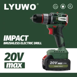 LYUWO Impact Electric Drill Brushless Hand Electric Drill Lithium Battery Multi Functional High Torque Tool Use Makita Battery