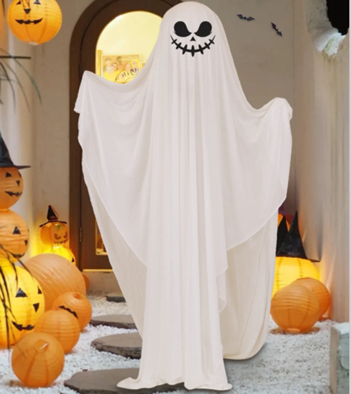 Halloween Children New Cosplay Costume Horror Fright Ghost Smiley Face Black Eye Cloak Adult Stage Performance Cosplay Costume
