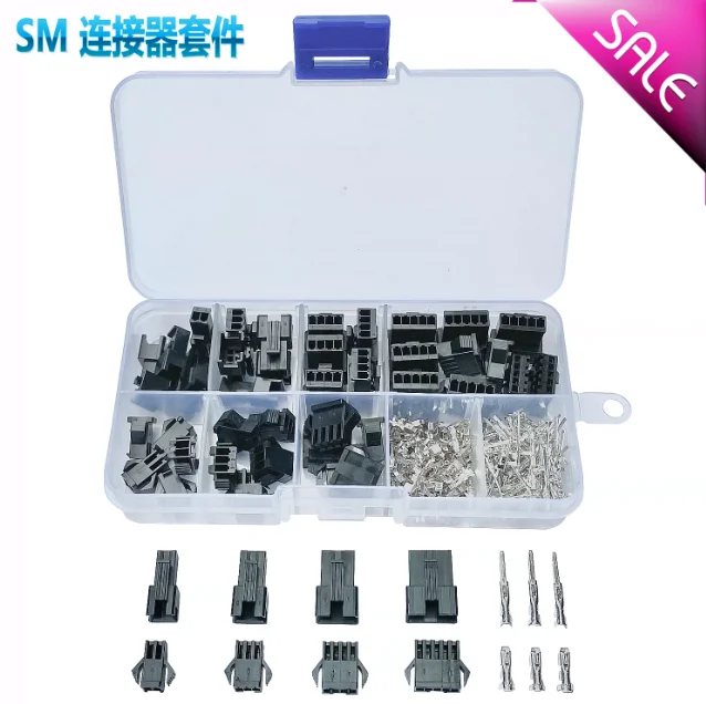 200 قطعة SM-2P/3P/4P/5P أنثى و ذكر التوصيل المقبس الإسكان JST SM سلك موصل الملعب 2.54 مللي متر 2R JST SM2.54 دبوس عدة + محطات #3