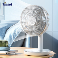 TINSOL 7200mAh Portable Desktop Fan Home Office Dormitory USB Rechargeable Small Fan Air Circulator High Wind Power Desk Fan