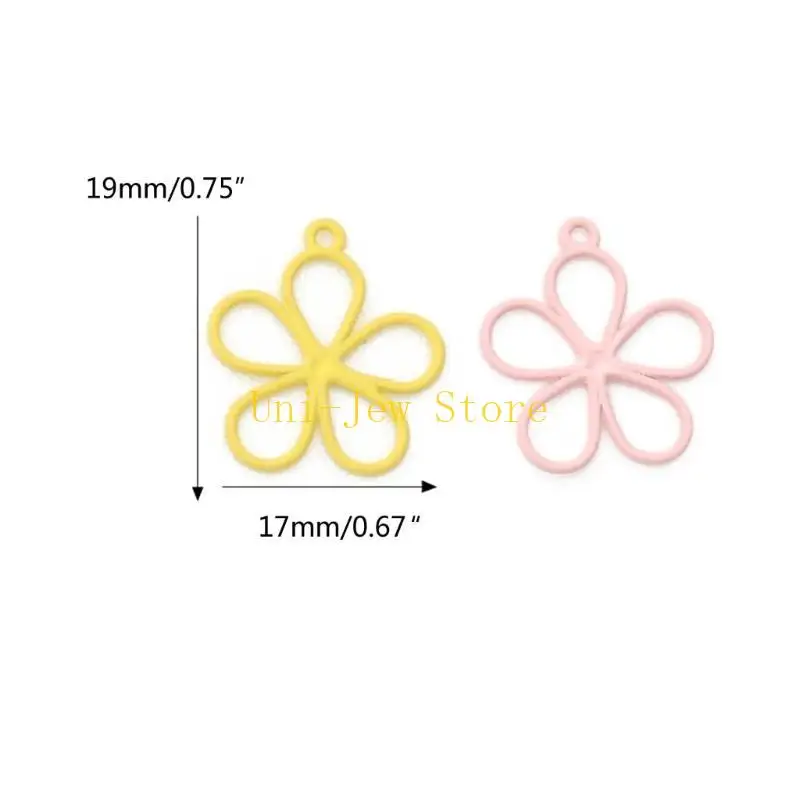 40GB 10pcs ห้าดอกกลีบดอกไม้มีเสน่ห์ที่ไม่ซ้ำกันห้อยสำหรับเครื่องประดับ DIY ทำดอกไม้น่ารัก
