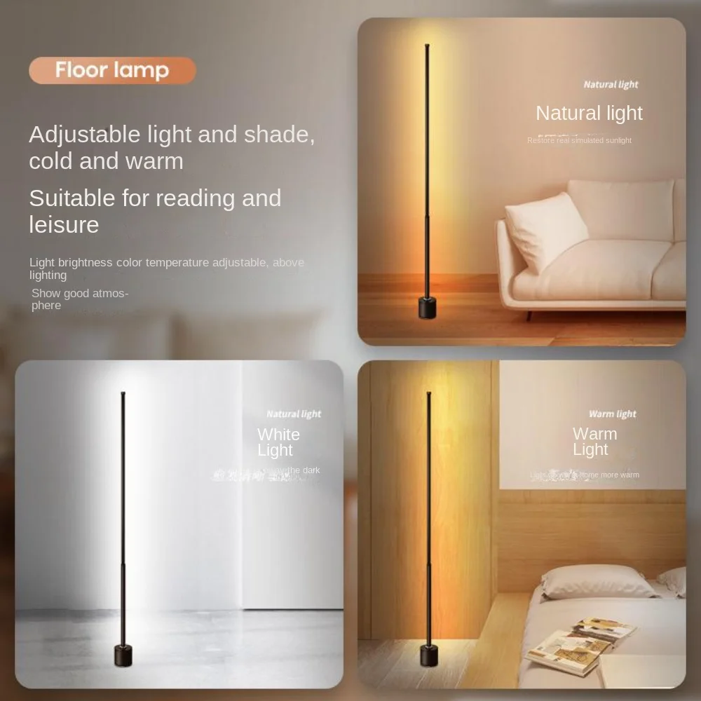 Imagem -02 - Led Controle Remoto Atmosfera Floor Light Soft Night Lamp pé Longo Pólo Dormir Chão Quarto Iluminação do Quarto