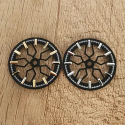 28.5MM Skeleton Watch Dial Modified Watch Accessories Without Luminous Gold and Silver Nails Watch Faces for NH70 Movement