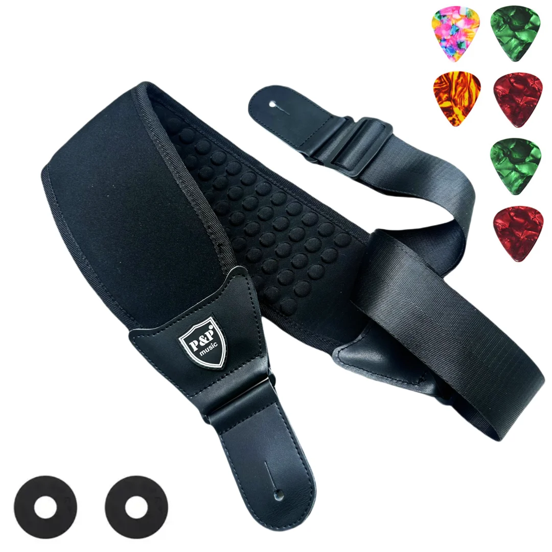 P&P 3D Sponge Guitar Strap Belt Breathable Comfortable Adjustable Acoustic Guitar Padded Straps Electric Guitar Strap Bass Belt