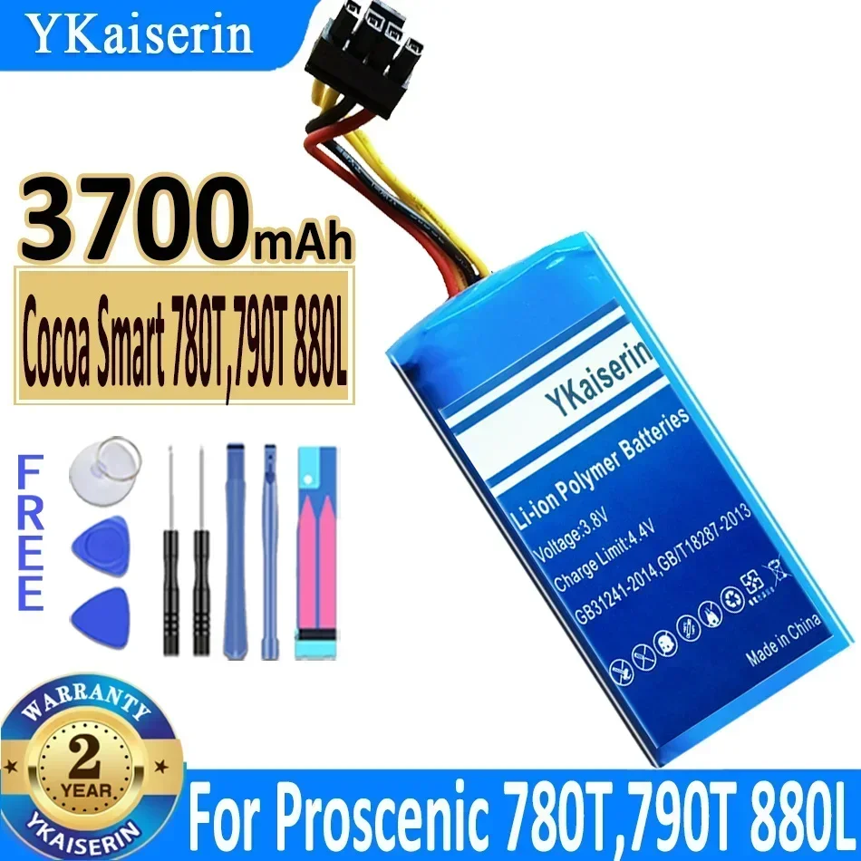 3700mAh YKaiserin Battery for Proscenic Cocoa Smart 780T 790T 880L Summer P1S P2S P3 Jazz Kaka Robot Cleaner