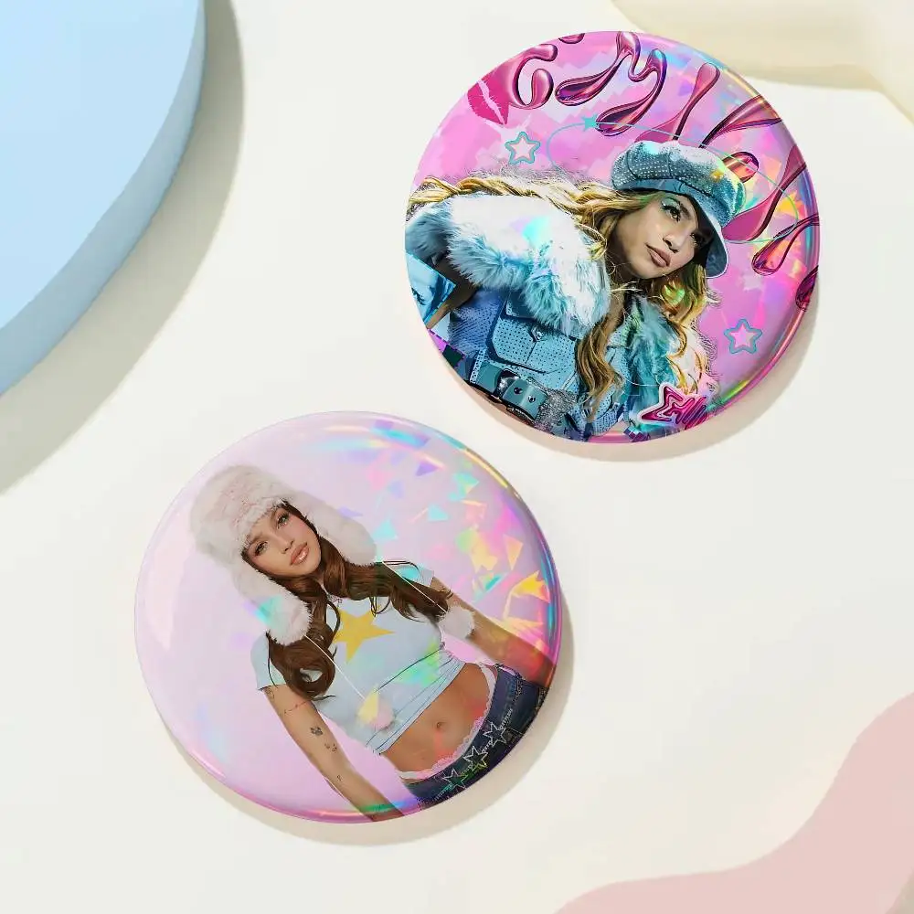 Singer E-Emilia-Merrnes For Badge Custom Laser Hologram Enamel Pin Badge Metal Lapel Brooch For Clothes Bag Accessory Gift