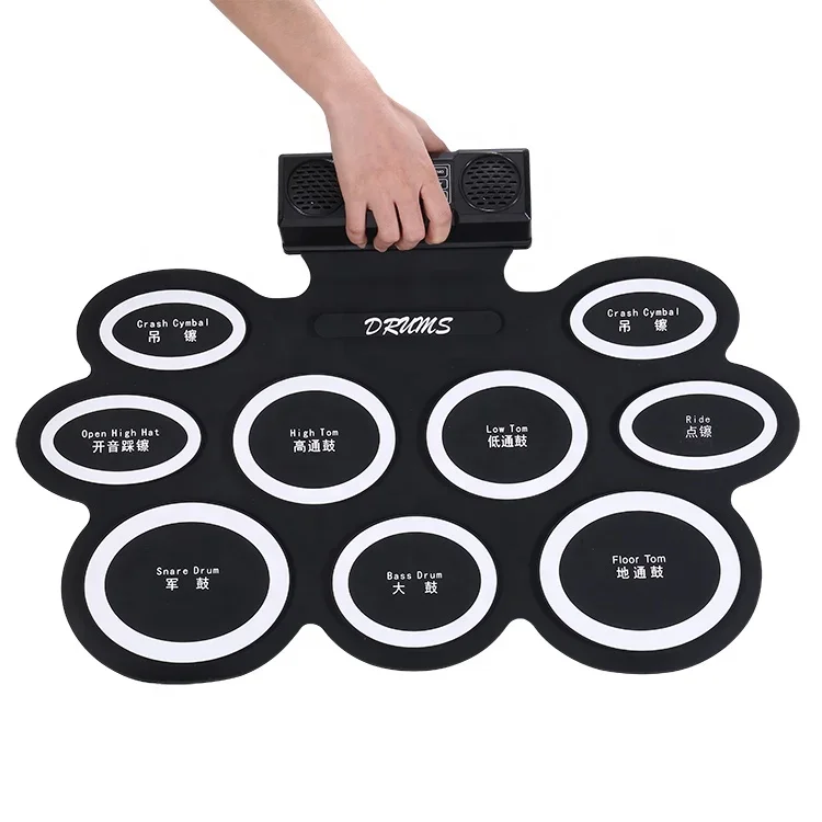 

Manufacturer Silicone Hand Rolled Electronic Drum Foldable Portable Home Professional Jazz Drum Instrument