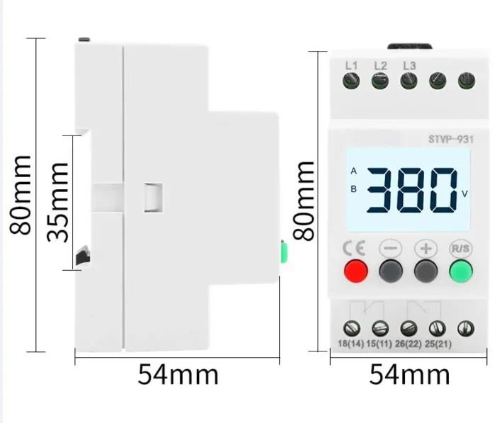 For Industrial Power Protection 3-Phase Protector Microprocessor Phase Protector Contact Capacity 6A,250VAC 30ADC