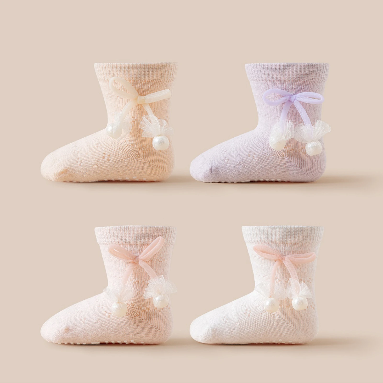 

Носки для маленьких девочек на весну и лето, дышащие сетчатые носки с милым бантом, нарядные короткие носки, носки для маленьких принцесс