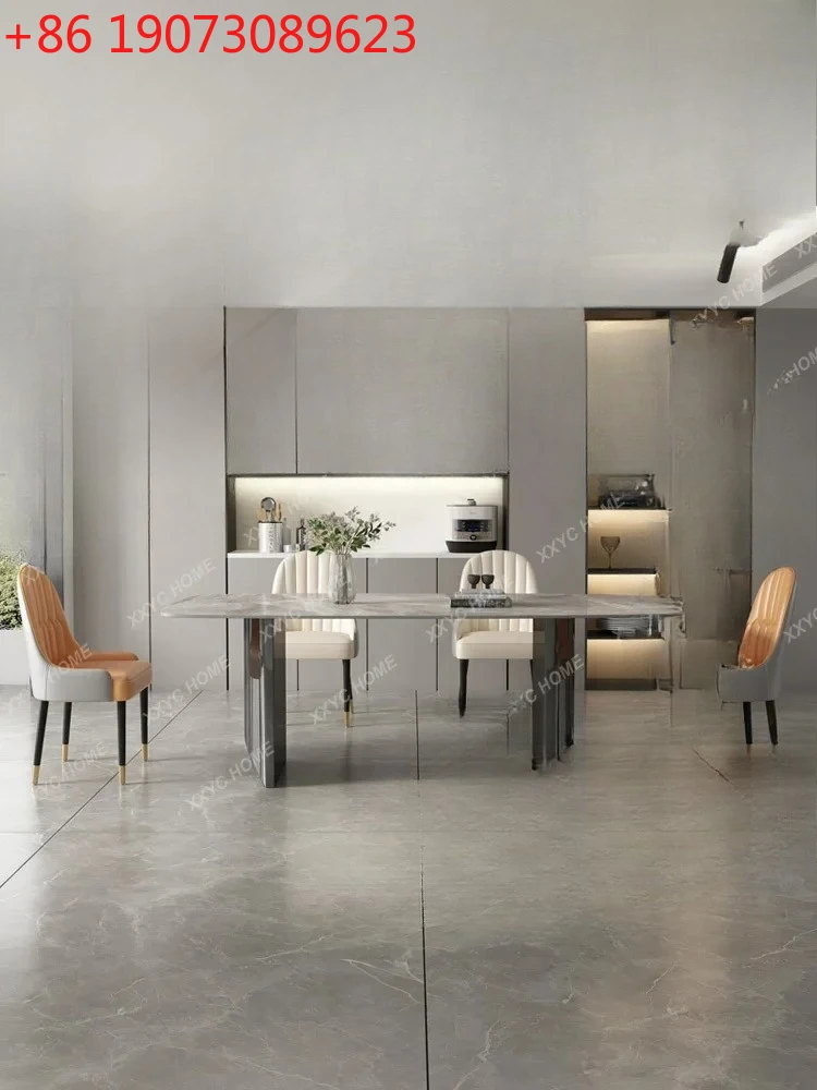 

Набор обеденных столов и стульев из каменной плиты, легкий, роскошный, современный, простой