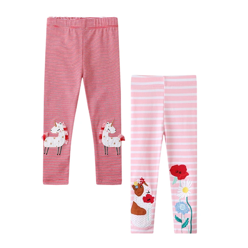 Little Maven Mädchen Leggings Hosen Einhörner und Hamster Stickerei Kinderkleidung Skinny Baby Bleistifthosen Baby Leggings