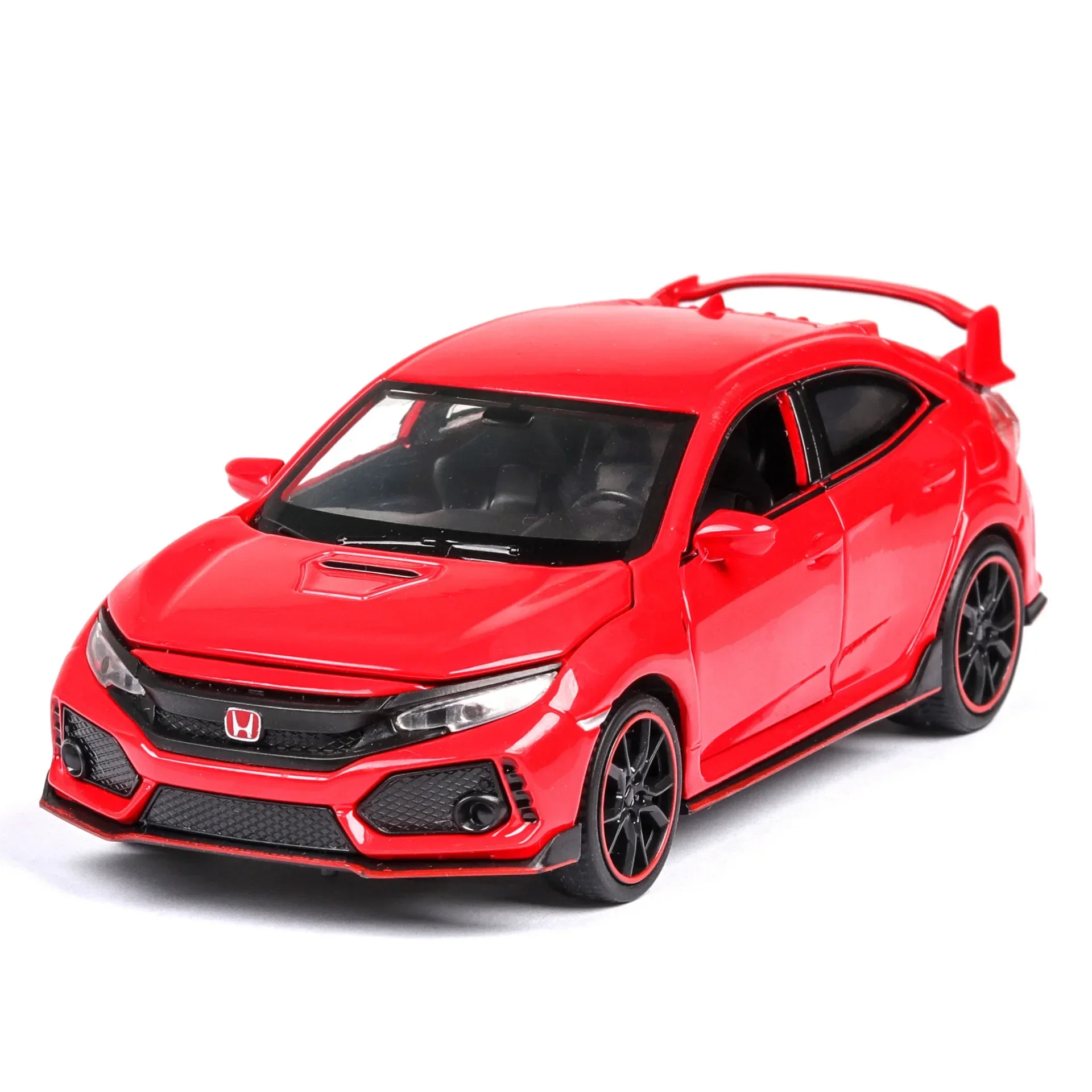 1:32 Honda Civic TYPE-R Wysokiej Jakości Model Samochodu z Odlewanej Metalu, Napęd Pull Back, Dźwięk i Światło, Prezent dla Dzieci, Kolekcja A109Mul
