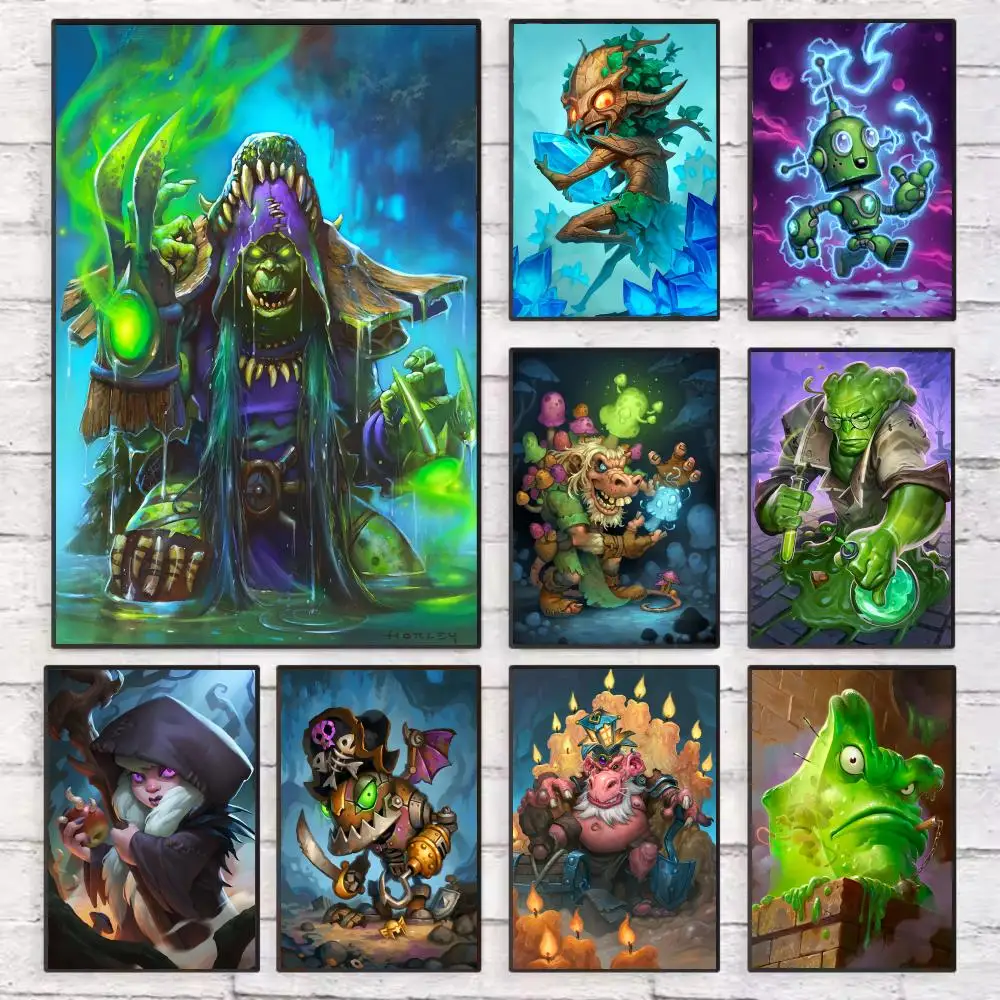 

Card Games H-Hearthstone Poster Wall Art Sticky for Living Room Bedroom Office Hallway Bar Home Decor Gift Idea
