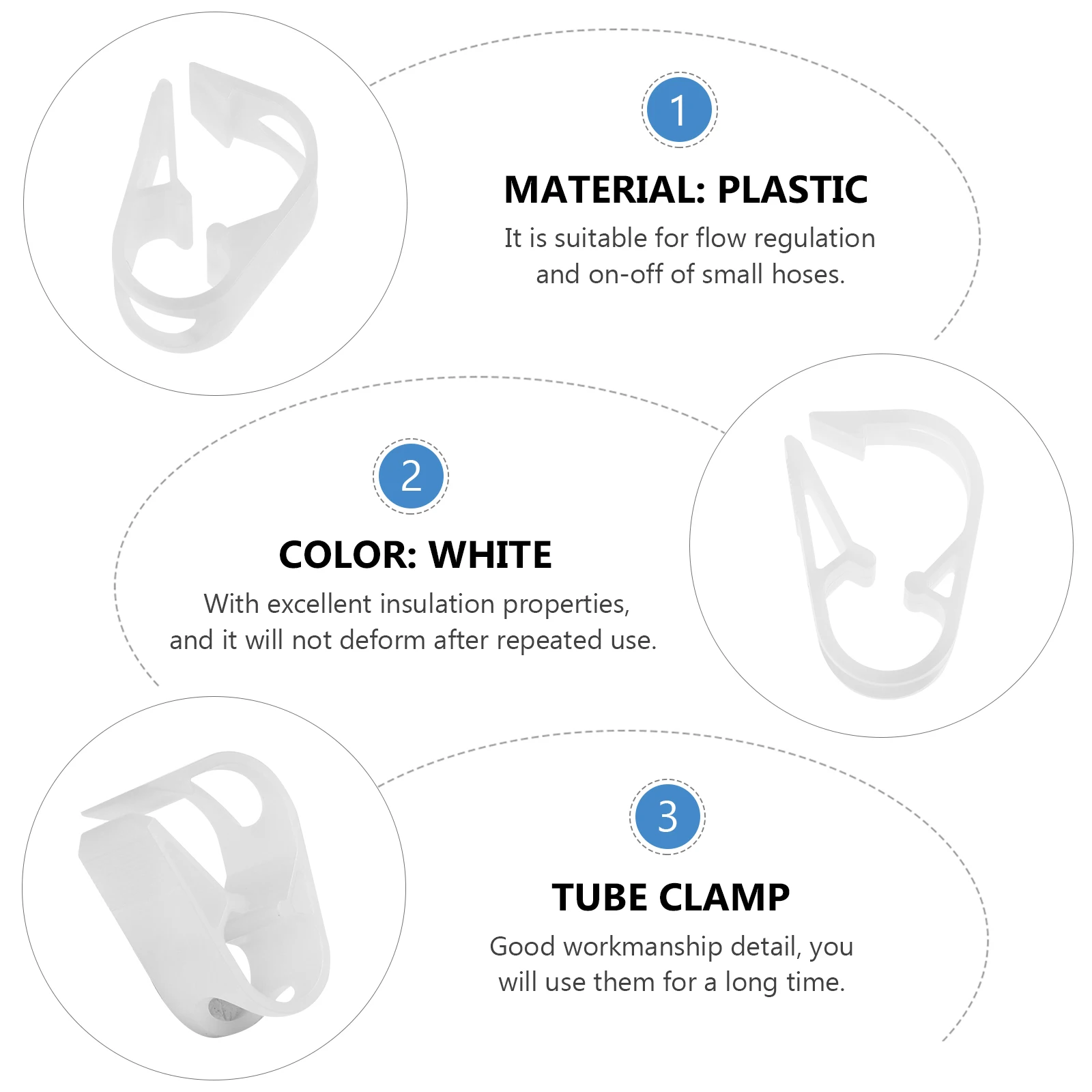 

100pcs Tube Clamp Flow Control Plastic Hose Clip for Siphon Pipe Infusion Lab Gardening Precise Adjustable