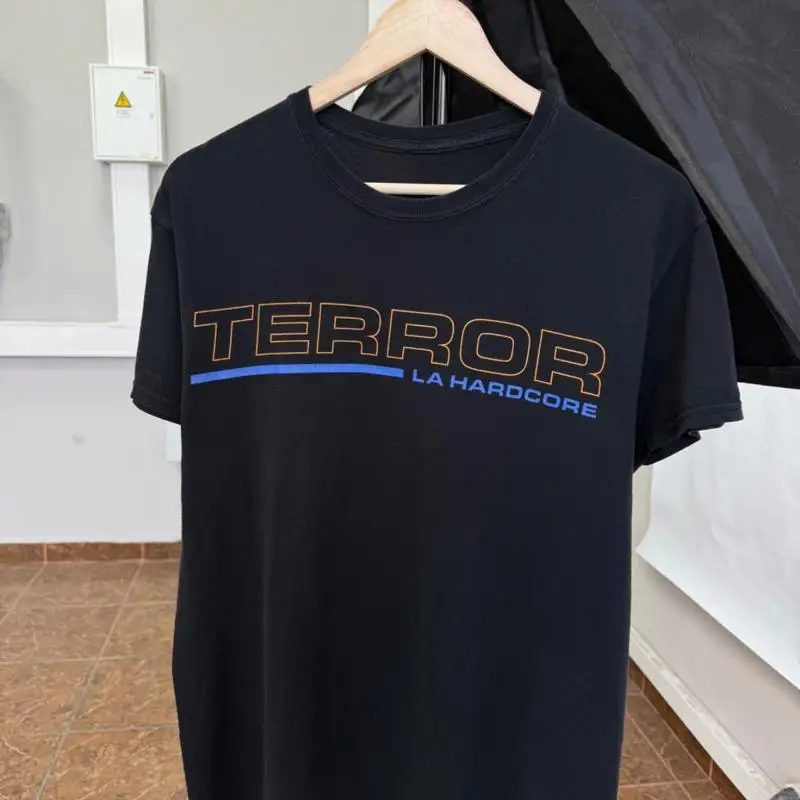 Vintage Y2K Terror La Hardcore Out of My Face Band T-Shirt Größe M Schwarz