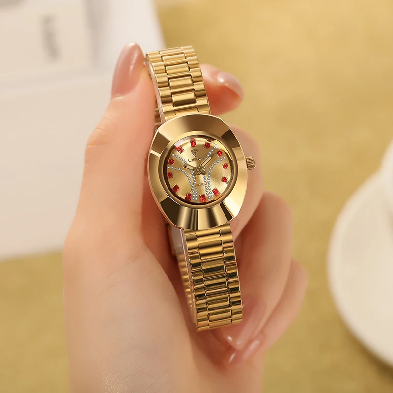 New Fashion Ladies Watch Top Brand Casual Japanese Quartz Watches Gold  Stainless Steel Waterproof  Women Male Clock Wristwatch